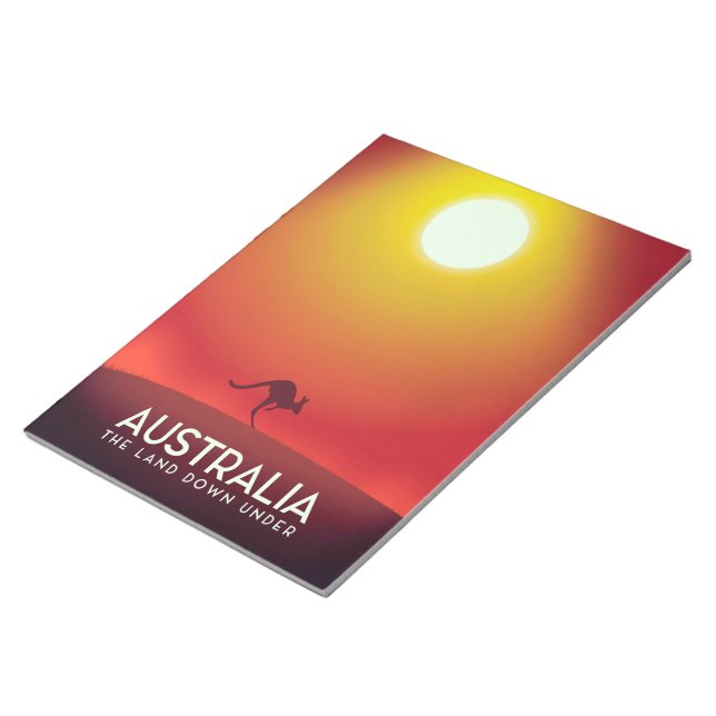 Australia " The land down under" vacation print. Notepad (Angled)
