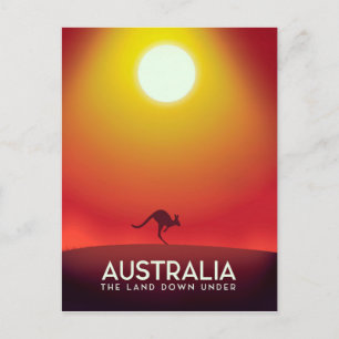 Australia " The land down under" vacation print. Postcard