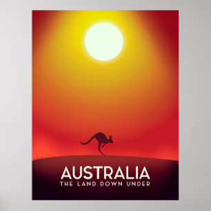 Australia " The land down under" vacation print. Poster