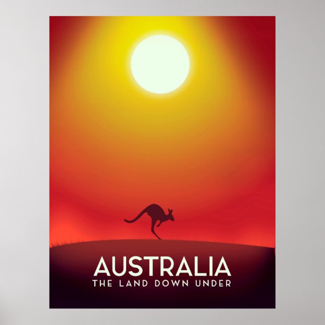 Australia " The land down under" vacation print. Poster (Front)