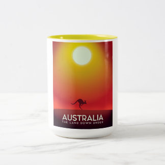 Australia " The land down under" vacation print. Two-Tone Coffee Mug