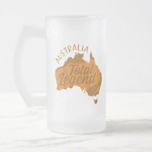 AUSTRALIA: TOTAL LEGEND FROSTED GLASS BEER MUG