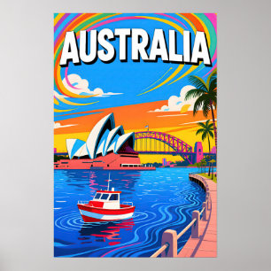 Australia Travel Pop Art Poster