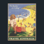 Australia Travel Postcard<br><div class="desc">Vintage Australia travel poster</div>