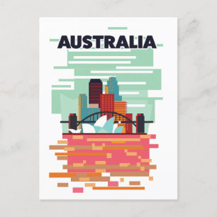 Australia Travel poster Announcement Postcard
