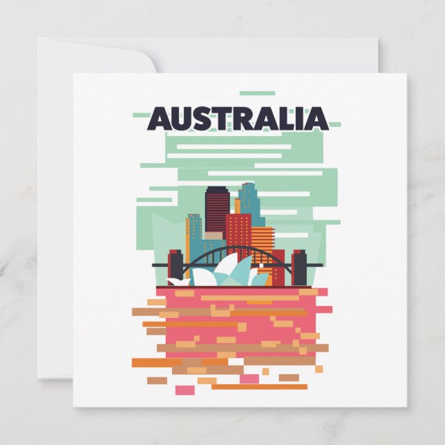 Australia Travel poster Invitation (Front)
