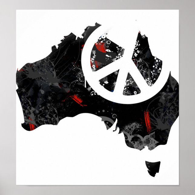 Australia Trendy Peace Sign with Australian map (Front)