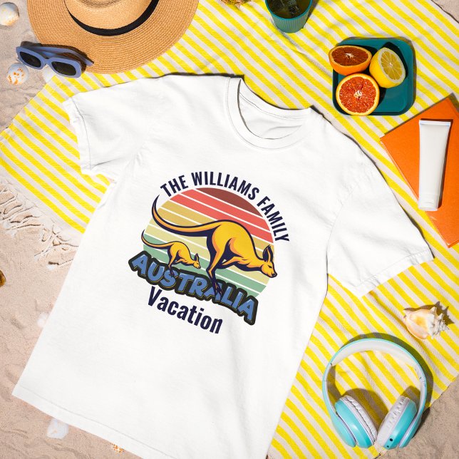 Australia Trip Cute Kangaroo Sunset Custom T-Shirt (Creator Uploaded)