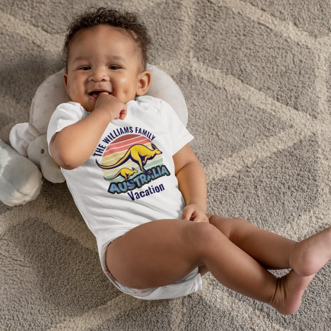 Australia Trip Kangaroo Sunset Custom Baby Bodysuit (Creator Uploaded)
