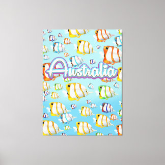 Australia Tropical fish travel poster Canvas Print