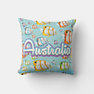 Australia Tropical fish travel poster Cushion