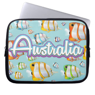 Australia Tropical fish travel poster Laptop Sleeve