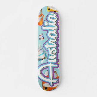 Australia Tropical fish travel poster Skateboard