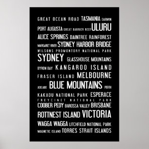 Australia - typographic poster