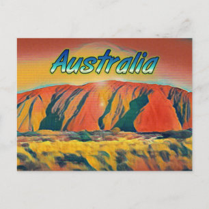 Australia Uluru Ayers Rock surreal Postcard