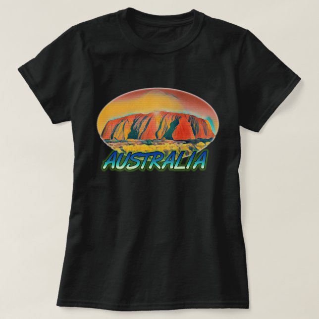 Australia Uluru Ayers Rock surreal T-Shirt (Design Front)