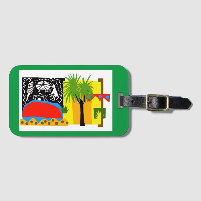Australia - ULURU - Outback - desert  - Green Luggage Tag (Front Horizontal)