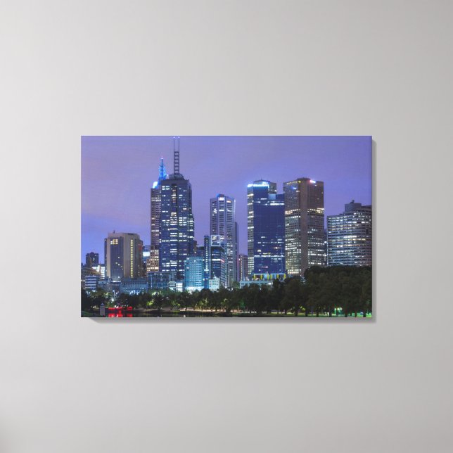 Australia, Victoria, Melbourne, skyline along Canvas Print (Front)
