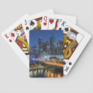 Australia, Victoria, Melbourne, skyline with Playing Cards
