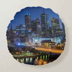 Australia, Victoria, Melbourne, skyline with Round Cushion