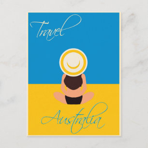 Australia Vintage Beach Travel Poster Postcard
