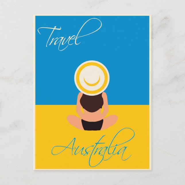 Australia Vintage Beach Travel Poster Postcard (Front)