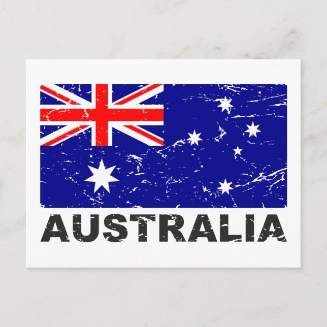 Australia Vintage Flag Postcard (Front)