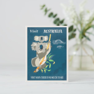 Australia vintage poster holiday postcard