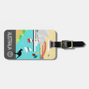 Australia vintage poster luggage tag