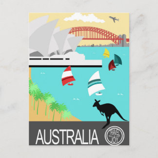 Australia vintage poster postcard