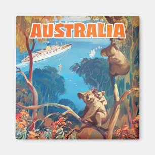 Australia vintage travel magnet