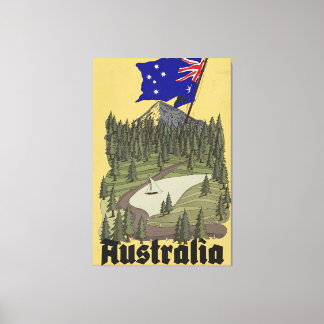 Australia vintage travel poster canvas print