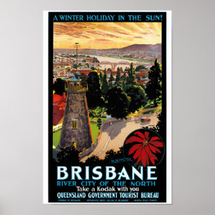 Australia Vintage Travel Poster Restored