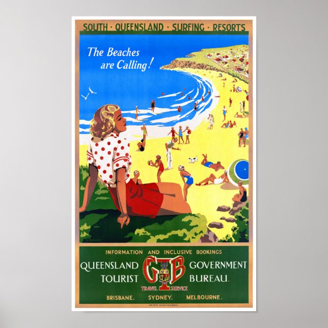 Australia Vintage Travel Poster Restored (Front)