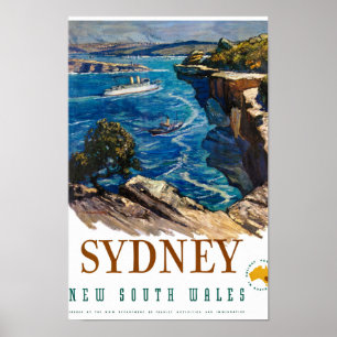 Australia Vintage Travel Poster Restored