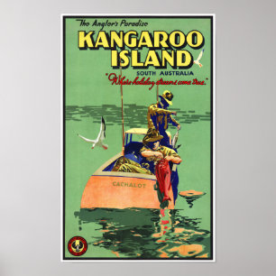 Australia Vintage Travel Poster Restored