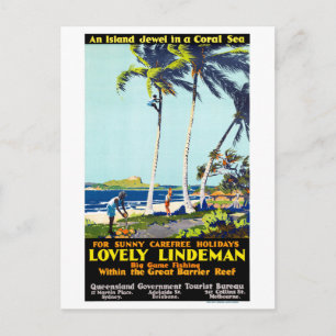 Australia Vintage Travel Poster Restored Postcard