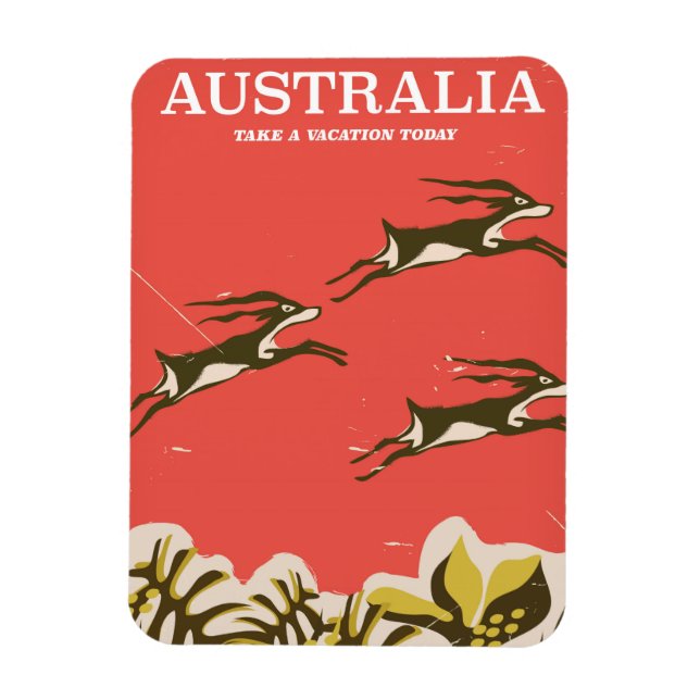 Australia vintage vacation print magnet (Vertical)