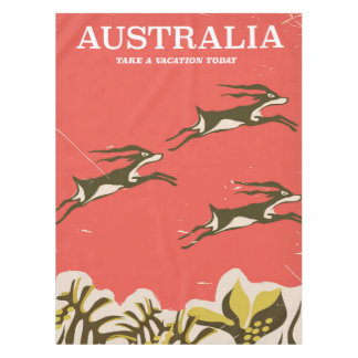 Australia vintage vacation print tablecloth