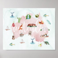 Australia Wanderlust Landmarks Map