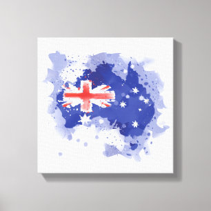Australia Watercolor Map Canvas Print