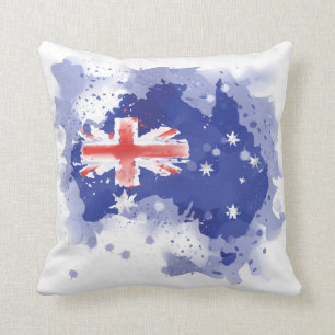 Australia Watercolor Map Cushion