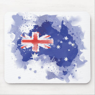 Australia Watercolor Map Mouse Mat