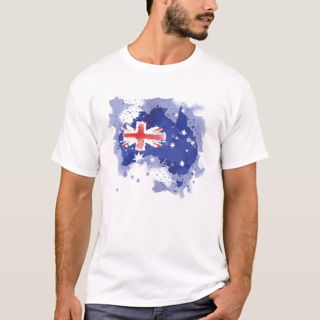 Australia Watercolor Map T-Shirt (Front)