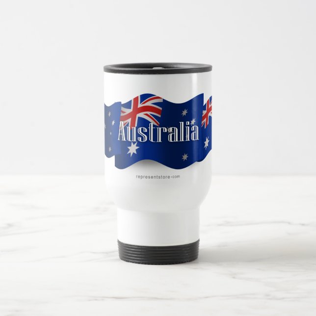 Australia Waving Flag Travel Mug (Center)