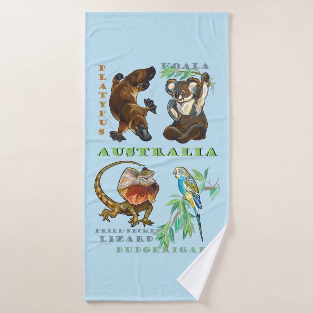 Australia wildlife bath towel set (Bath Towel)