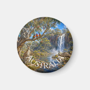 Australia Wildlife Panoramic Landscape Fridge Magnet