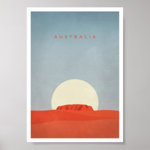 Australia with Sunset & Ayers Rock/Uluru   Poster