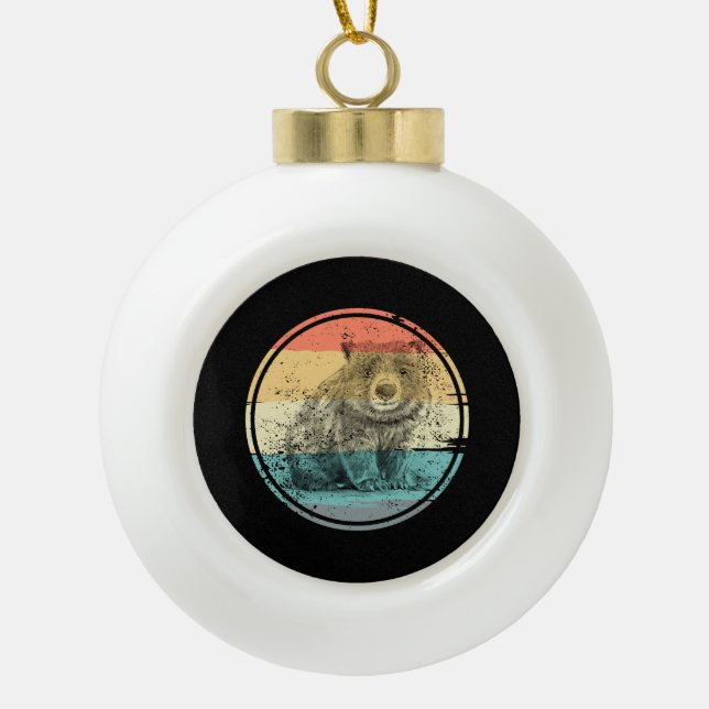Australia Wombat  Ceramic Ball Christmas Ornament (Front)
