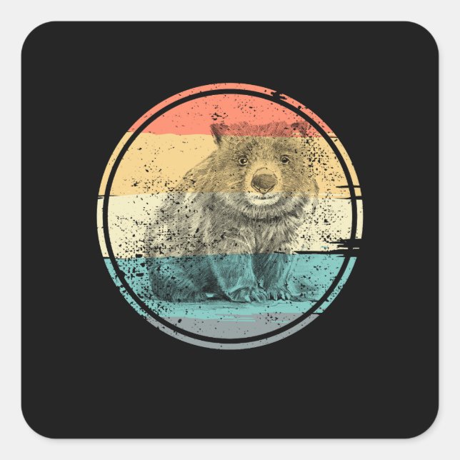 Australia Wombat Square Sticker (Front)